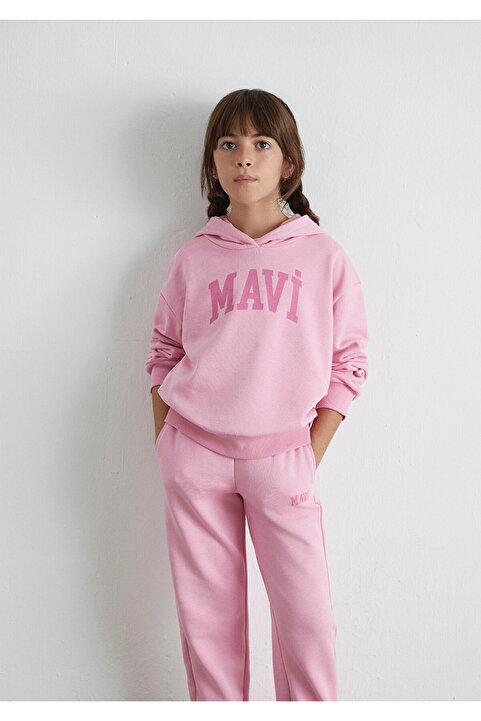 Mavi Logo Baskılı Pembe Sweatshirt 7S10147-70972