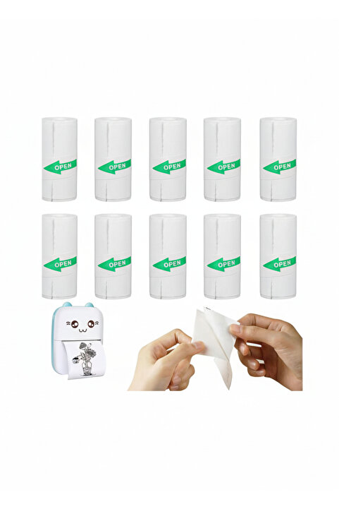 4 Berry Yapışkanlı Mini Yazıcı Kağıdı - Taşınabilir Ve 10'lu Paket