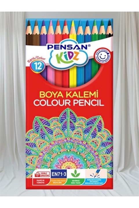 Çılgın Zeka Pensan Kuru Boya Kalemi 12 Renk Mandala Boyama Kalemi