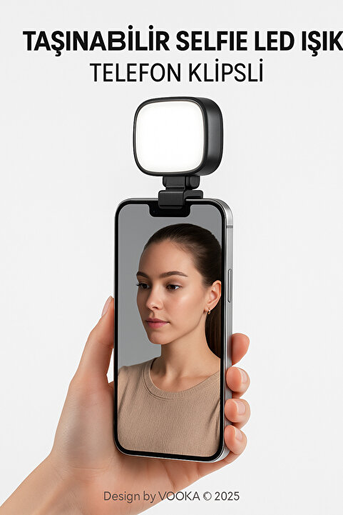 VOOKA Led Işık Çok Amaçlı LED Video Işığı–Telefon Kamera ve Laptop Profesyonel Aydınlatma Selfie Işık