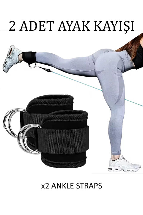 GAZELMANYA Ayak Kayışı Ankle Strap Bilek Kayışı Ayak Kayışı Fitness Çekiş Aparatı Direnç Ayak Çekme Aparatı