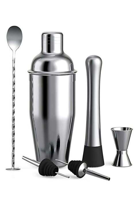 vosco 6 Parça Kokteyl Seti (750 ml) Avantajlı Paket, Paslanmaz Çelik Shaker