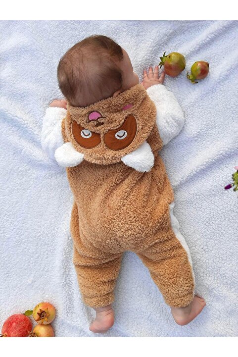 Bebesev Welsoft Peluş Unisex Fermuarlı Kışlık Bebek Uyku Tulumu Bebek Tulumu Çocuk Tulumu Çocuk Kostümü
