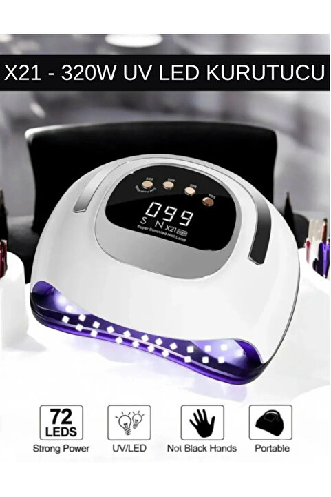 QNAİL PROFESSİONAL X21 Kalıcı Oje ve Protez Tırnak Kurutucu 72 Leds 320 Watt