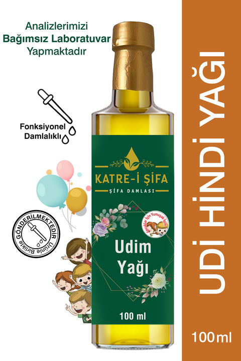 Katre-i Şifa Udi Hindi Yağı 100 ml Çocuklar için Saf, Aflatoksin/Test Edilmiş, Udim Yağı Yumuşak İçim 100 ml