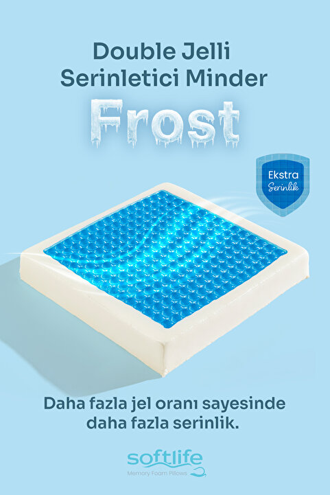 Softlife FROST Double Jelli Visco Soğuk Oturma Minderi Serinleten Visko Tekerlekli Sandalye Minderi 45*43*7cm