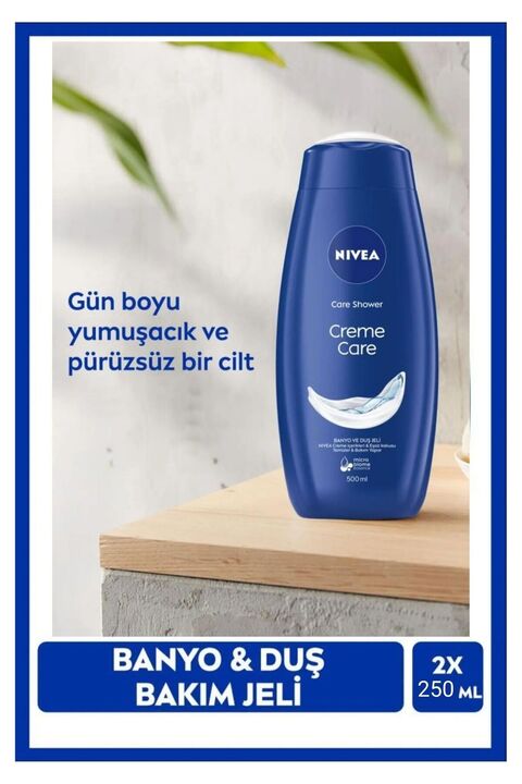 NIVEA Creme Care Banyo Ve Duş Jeli 250ml, Bakım Yağları Ile Yoğun Nemlendirme, Eşsiz Koku, X2adet
