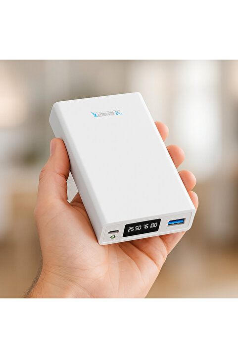 ENERX Powerbank 20000 mAh 22.5 Watt Led Göstergeli ENR-P2025DT Beyaz