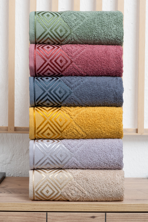 Minoset Karo %100 Pamuk 6’lı Havlu – 30x50 cm Lüks, Yumuşak, Emici, Mutfak & Banyo Kullanımı