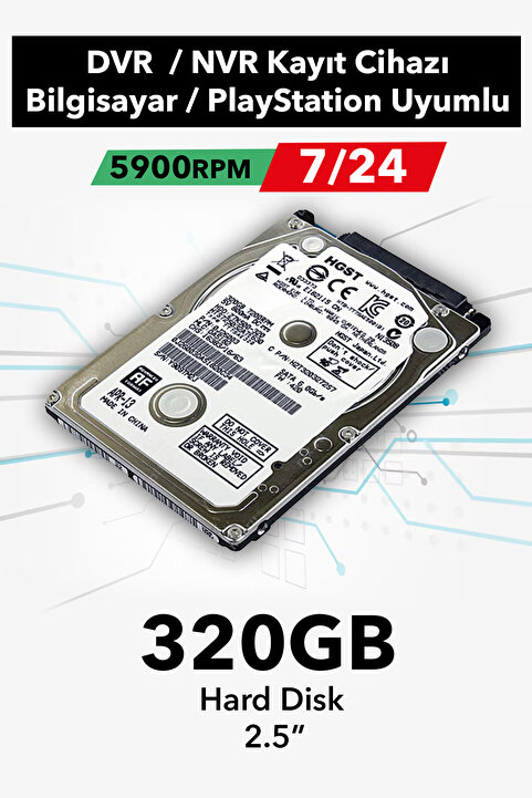 Toshiba 320GB HARD DİSK - 5900RPM 7/24 VİDEO DİSK GÜVENLİK KAMERASI SİSTEMİ - GÜVENLİK KAMERASI