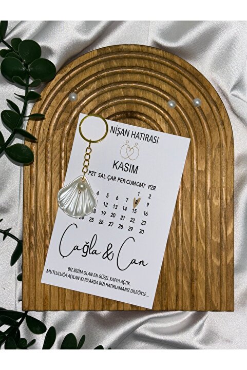 Genel Markalar İstiridye Anahtarlık 10 Adet Nişan,Kına ,Nikah, Söz Hediyelik