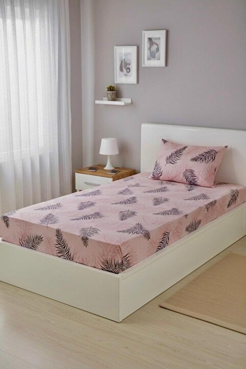 üntaş Life Somon Siyah Tüy 100x200 Tek Kişilik Lastikli Çarşaf 1 Adet Yastık Kılıfı