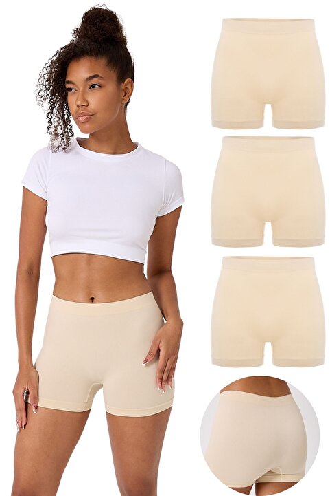 FOREVER MORE 3'lü Kadın Dikişsiz Esnek Basic Boxer