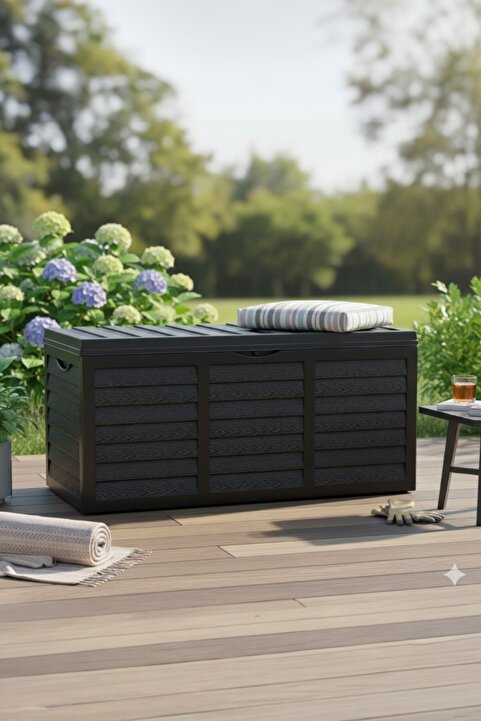 Bliss Antrasit Kapaklı Bahçe Balkon Depolama Sandığı 320lt