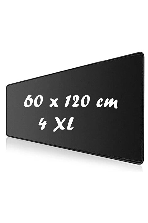 Factorial Oyuncu Mouse Pad 60x120 Cm Siyah Dikişli Kaydırmaz Su Geçirmez Masa Matı Çalışma Masası Düzenleyici