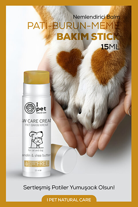 I PET NATURAL CARE Kedi Köpek Pati Bakım Kremi, Stick | Doğal Nemlendirici | Çatlak Giderici