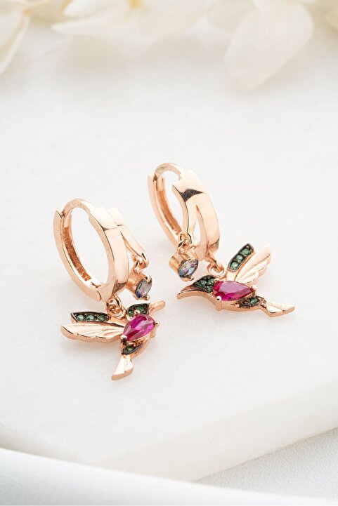 Silvano Jewelry 925 Ayar Gümüş Arı Kuşu Küpe