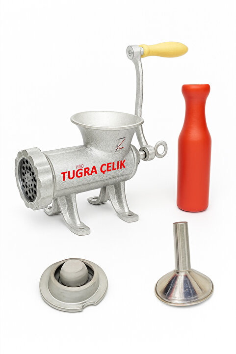 Lazoğlu Sürmene Ev Tipi #12 Kıyma Makinesi Tokmak Sucuk Hunisi Içli Köfte Aparatı 4'lü Full Set