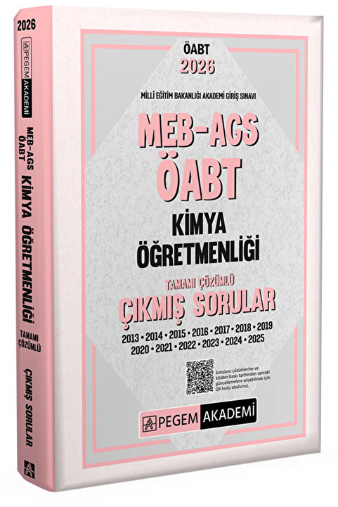 Pegem Akademi Yayıncılık 2026 MEB AGS ÖABT Kimya Öğretmenliği Tamamı Çözümlü Çıkmış Sorular