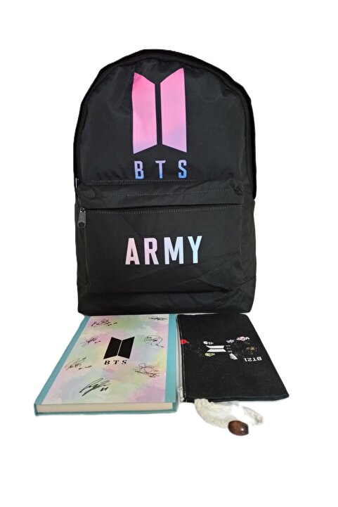 Alanç Gift Özel Hediye Seti Bts Army Sırt Çantası, Lastikli Defter, Bez Kalemlik