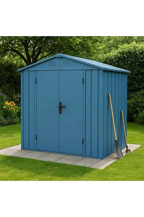 MODULBOX METAL BAHÇE DEPOLAMA EVİ (182X140X220) MAVİ