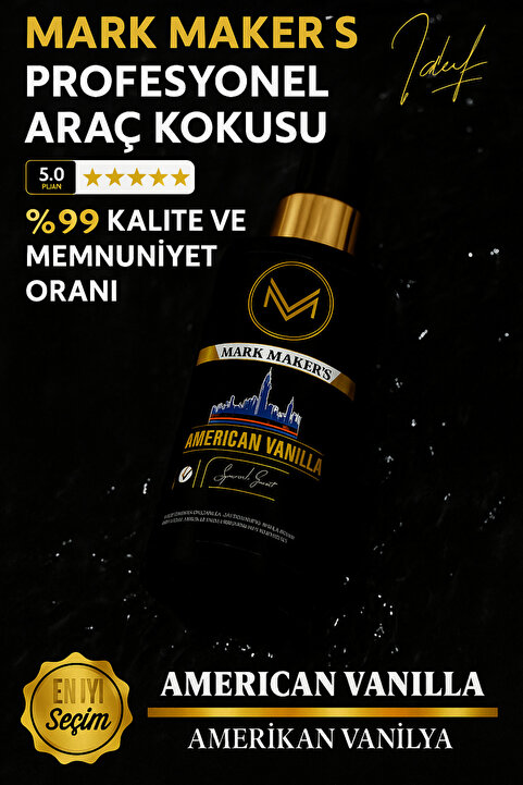 MARK MAKER'S PROFESYONEL Araba Kokusu | Araç İçi Oto Parfüm | Oda Kokusu | (AMERİKAN VANİLYA)