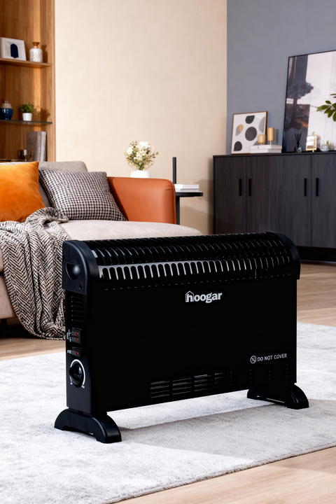 Hoogar German CH-2000 Black Homojen Teknoloji Yeni Nesil Fanlı Konvektör Isıtıcı Düşük Tüketim
