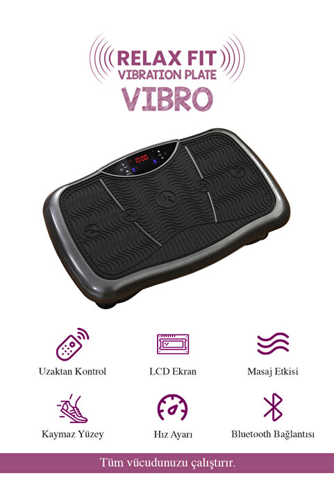 Relax Vibro Vibration Plate – Titreşimli Egzersiz Aleti | Basen, Karın, Kol ve Bacak Spor Cihazı