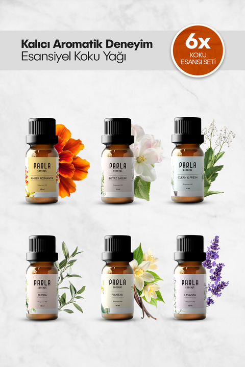 Parla Concept Çamaşır Yün Kurutma Topu Için Koku Seti -10 ml - 6 Adet - Esansiyel Uçucu Yağ