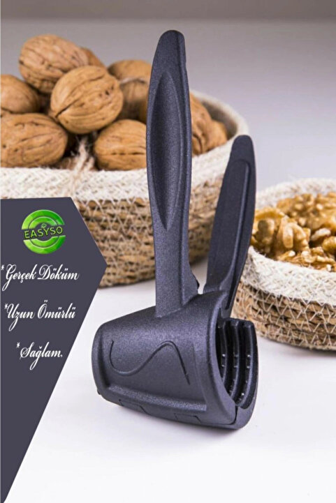 easyso Yıkanabilir Home Döküm Ceviz Kıracağı - Badem Fındık Kıracağı Siyah