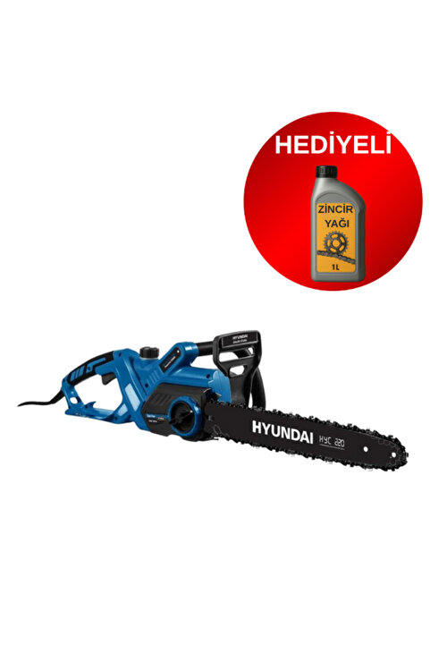 Hyundai HYC220 Elektrikli Testere 2200W 41 cm Kılavuz + 1 Litre Zincir Yağı | Paket İçeriği