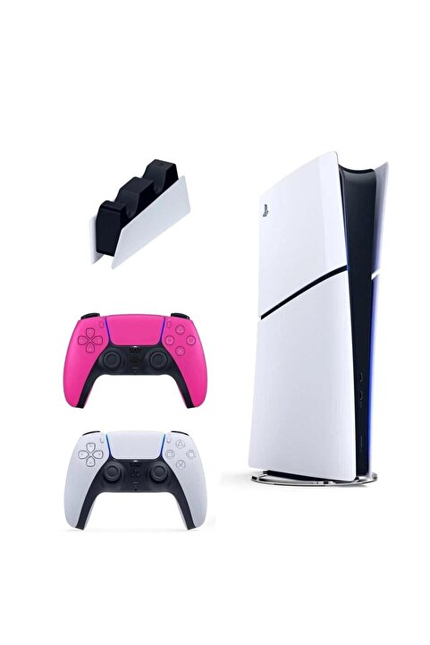 Sony Playstation 5 Slim Digital İthalatçı Garantili + 2. Pembe Dualsense + Şarj İstasyonu