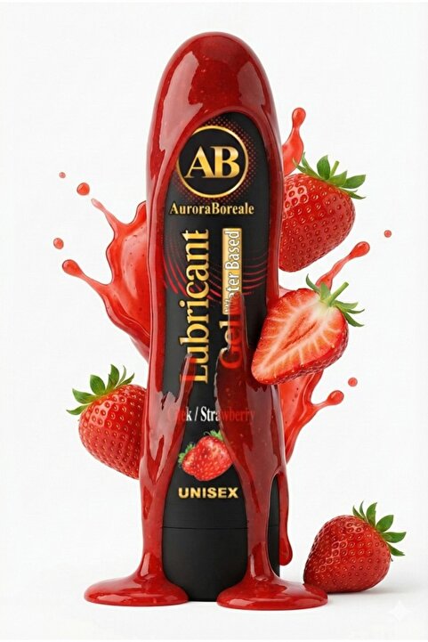 AuroraBoreale Premium Çilek Aromalı Büyük Boy Kayganlaştırıcı Jel Lubricant Gel