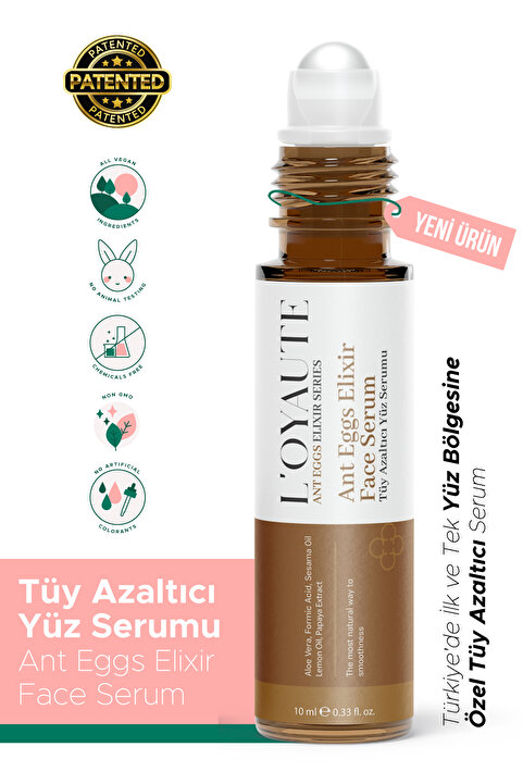 L'OYAUTE Karınca Yumurtası Yağlı Tüy Azaltıcı Etkili & Papaya Özlü Yüz Bölgesine Özel Roll On Serum 10 ml