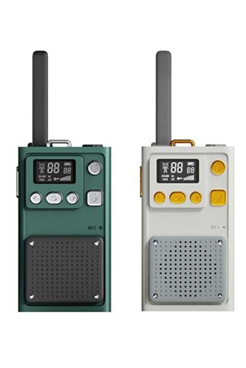Genel Markalar WowKids W1A Çocuk Walkie Talkie 5 Km Green-Cream AAA Pilli PmrTelsiz