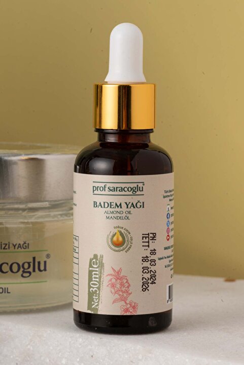 prof saracoglu Soğuk Sıkım Badem Yağı Doğal 30 ml