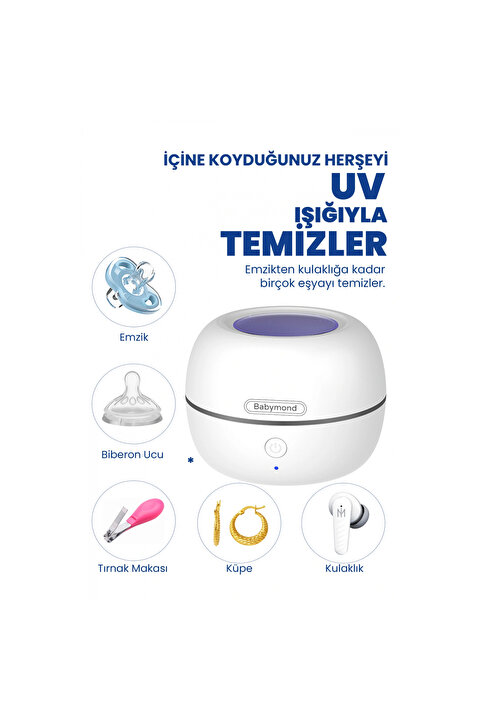 Babymond Cleanaura Ultraviyole Şarj Edilebilir Temizlik Cihazı - Mikrobiyoloji Onaylı