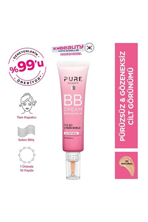 PURE BEAUTY BB Krem Spf50 Pa+++ Natural 30 ml