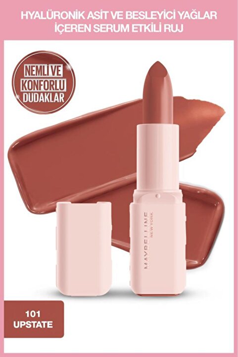 Maybelline New York Serum Etkili Hyalüronik Asit ve Besleyici Yağ İçeren Ruj - 101 Upstate