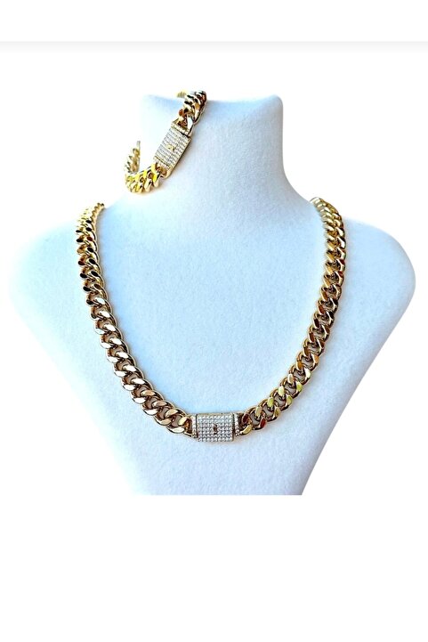 xUPING Vip Gurmet Set Kolye +Bileklik Kararmaz 14K Rengindedir