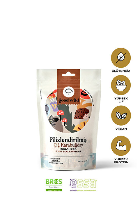 THE GOOD WİLD Filizlendirilmiş Çiğ Karabuğday | Glutensiz Kuru Bakliyat | Vegan | Yüksek Lif , Protein | 175 Gr