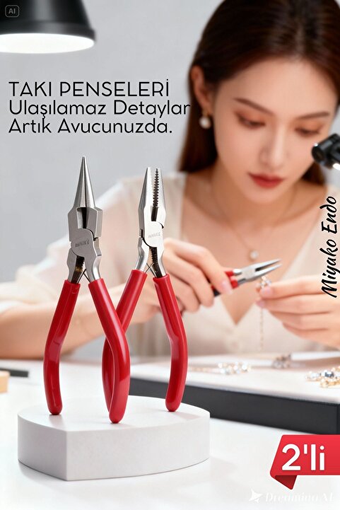 Transformacion Profesyonel 2'li Takı Pense Seti 12 cm Takı Yapımı İçin Mini Pense Seti 722505