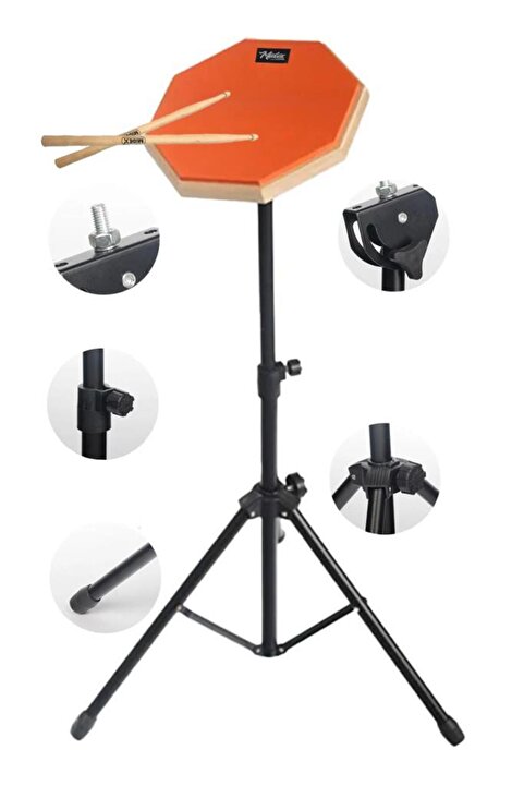 Midex DD-1080-PAK Bateri Davul Çalışma Pedi Seti 8 İnç Drum Practice Pad