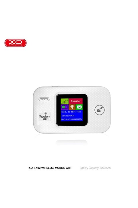 Genel Markalar TX02 4G / 5G / LTE Mobil WiFi 3000 mAh Taşınabilir Kablosuz Modem