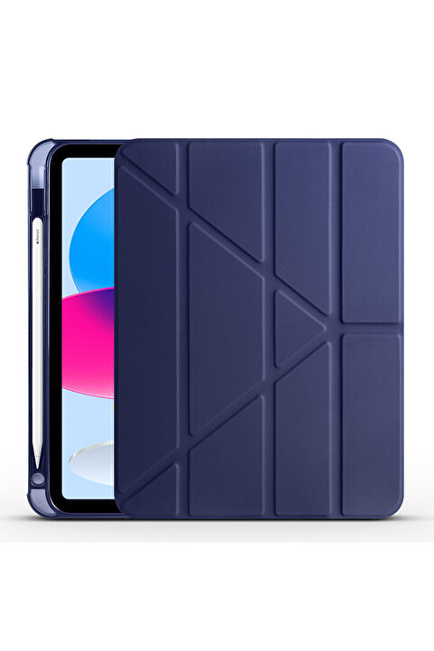 Nezih Case Ipad 10.2 (7. 8. 9.NESİL) 2020/2021 Uyumlu Kalem Bölümlü Uyku Modlu Katlanabilir Akıllı Kılıf