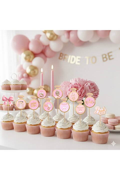Ays Bridal Bride to be cupcake kürdan seti 15 adet