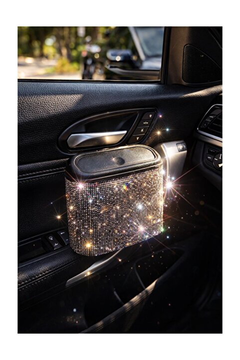 Arabasına Aşıklar Kulübü Araç içi GÜMÜŞ taşlı çöp kutusu