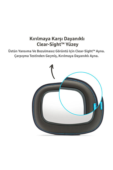 Munchkin Mega Araba Bebek Görüş Aynası, Gri, 1 Adet Ölçüler:12,75''x10''