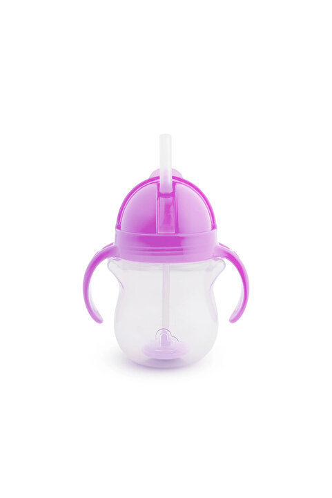 Munchkin Tıklama Kilitli Uçlu Pipetli Alıştırma Bardağı, 6ay 207ml Mor
