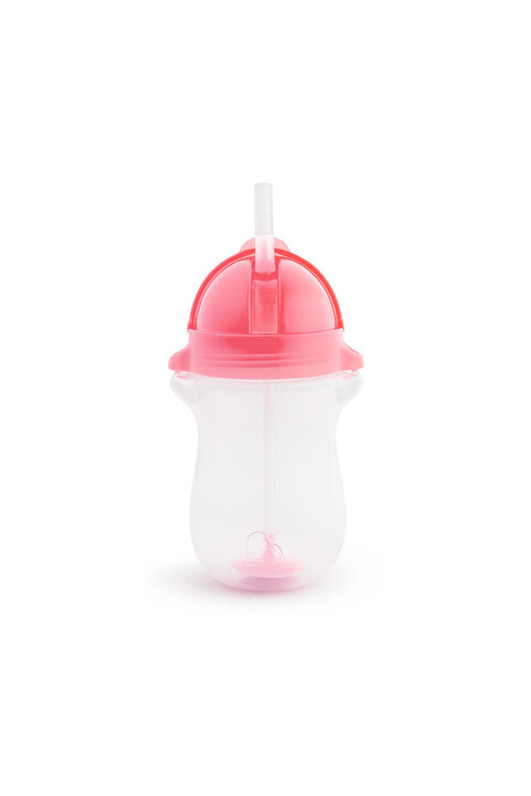 Munchkin Tıklama Kilitli Uçlu Pipetli Alıştırma Bardağı, 12ay , 296ml, Pembe, 1 Adet